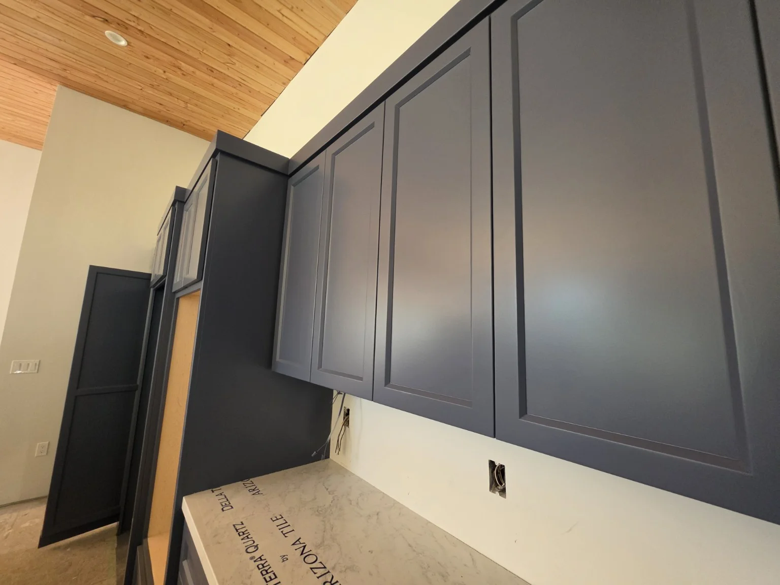 Cabinet door finish, up close — Cityscape Painting project collection